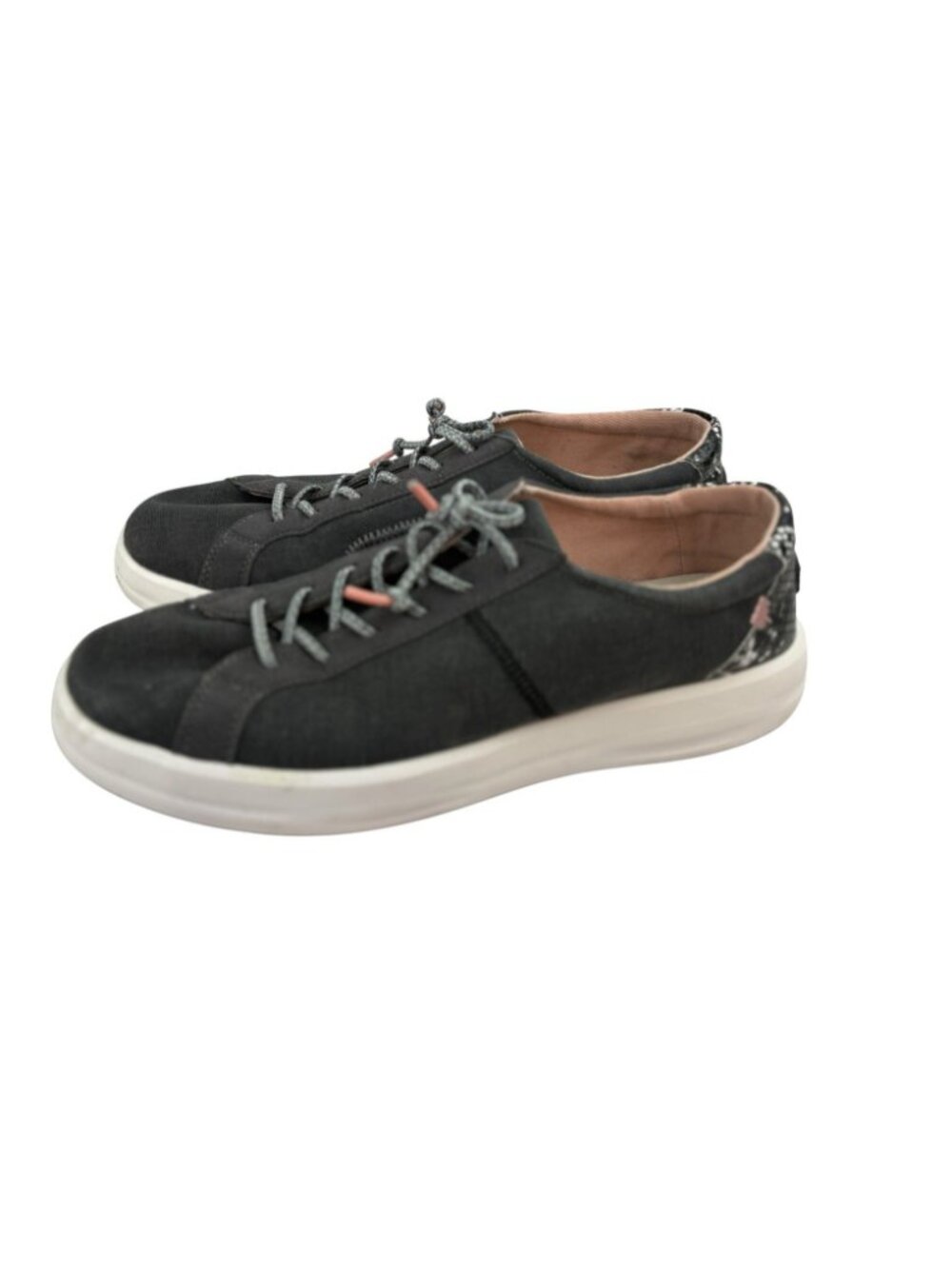 *Hey Dude Karina Womens Shoes Size 10 Jet Black  Casual Bungee Lace Fabric - Picture 9 of 14